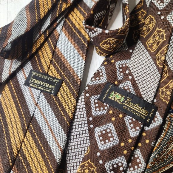 Vintage Neckties Assorted Lot Floral Striped 70's - Picture 9 of 9